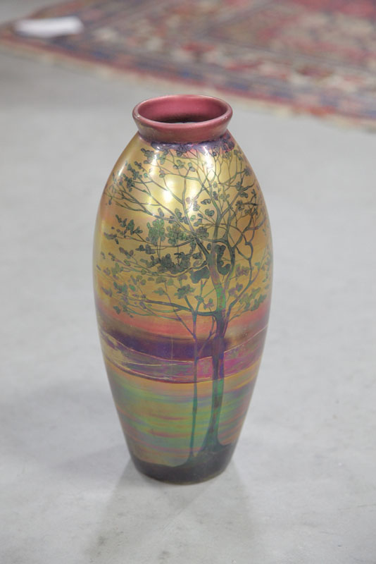 Appraisal: WELLER VASE LaSa pattern Shouldered vase with flared rim and