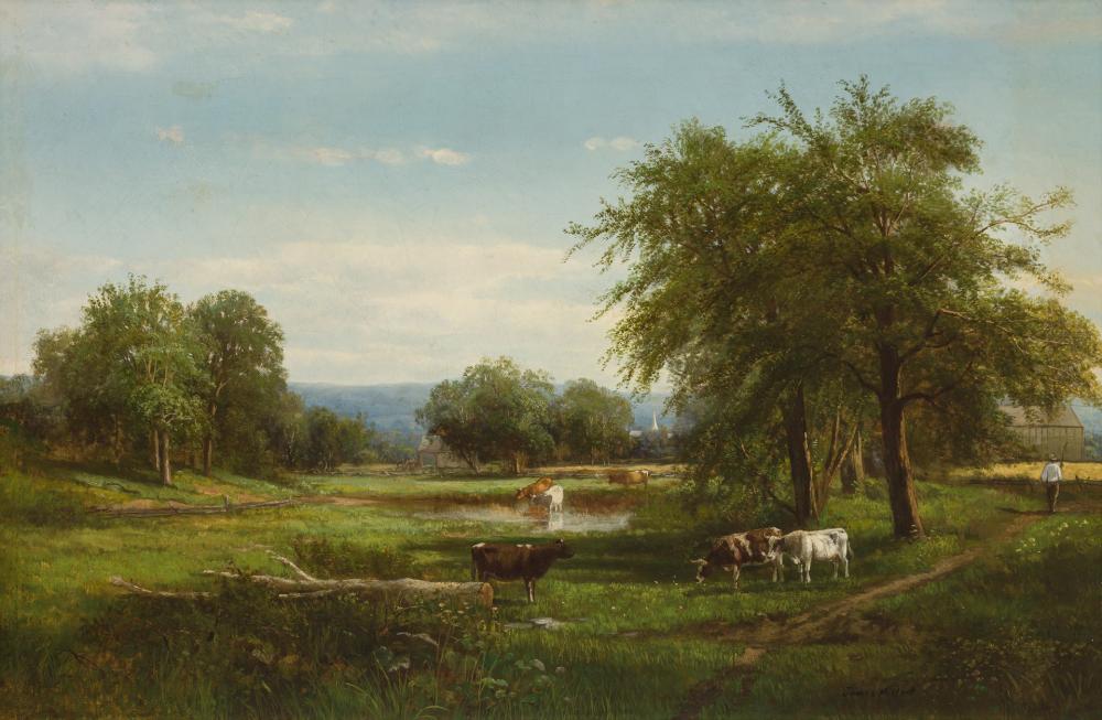 Appraisal: JAMES MCDOUGAL HART American - Cows Grazing Along a Stream