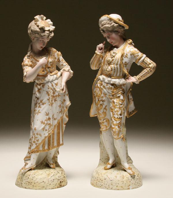 Appraisal: Pair French bisque figures hand painted couple in th century