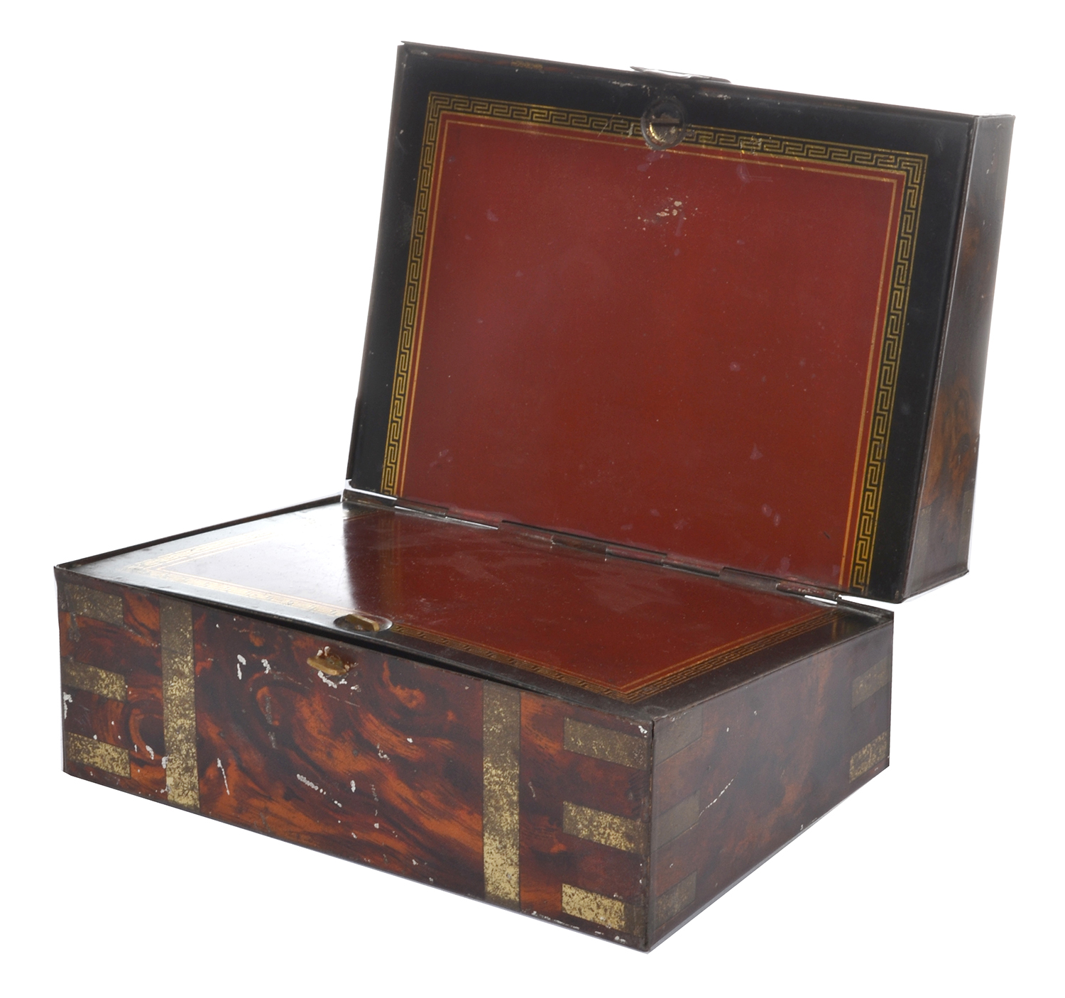 Appraisal: A MACPHARLANE FAUX WOOD GRAIN BISCUIT TIN