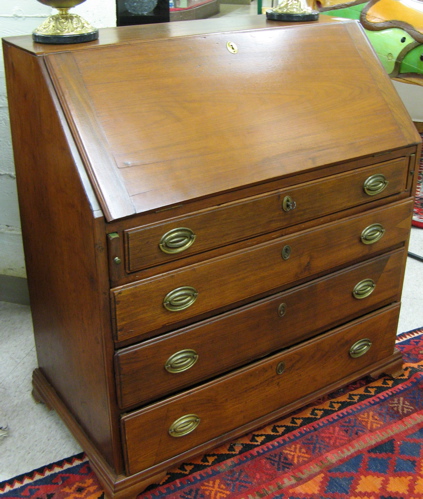 Appraisal: FEDERAL STYLE WALNUT SLANT-FRONT SECRETARY American th century the slant