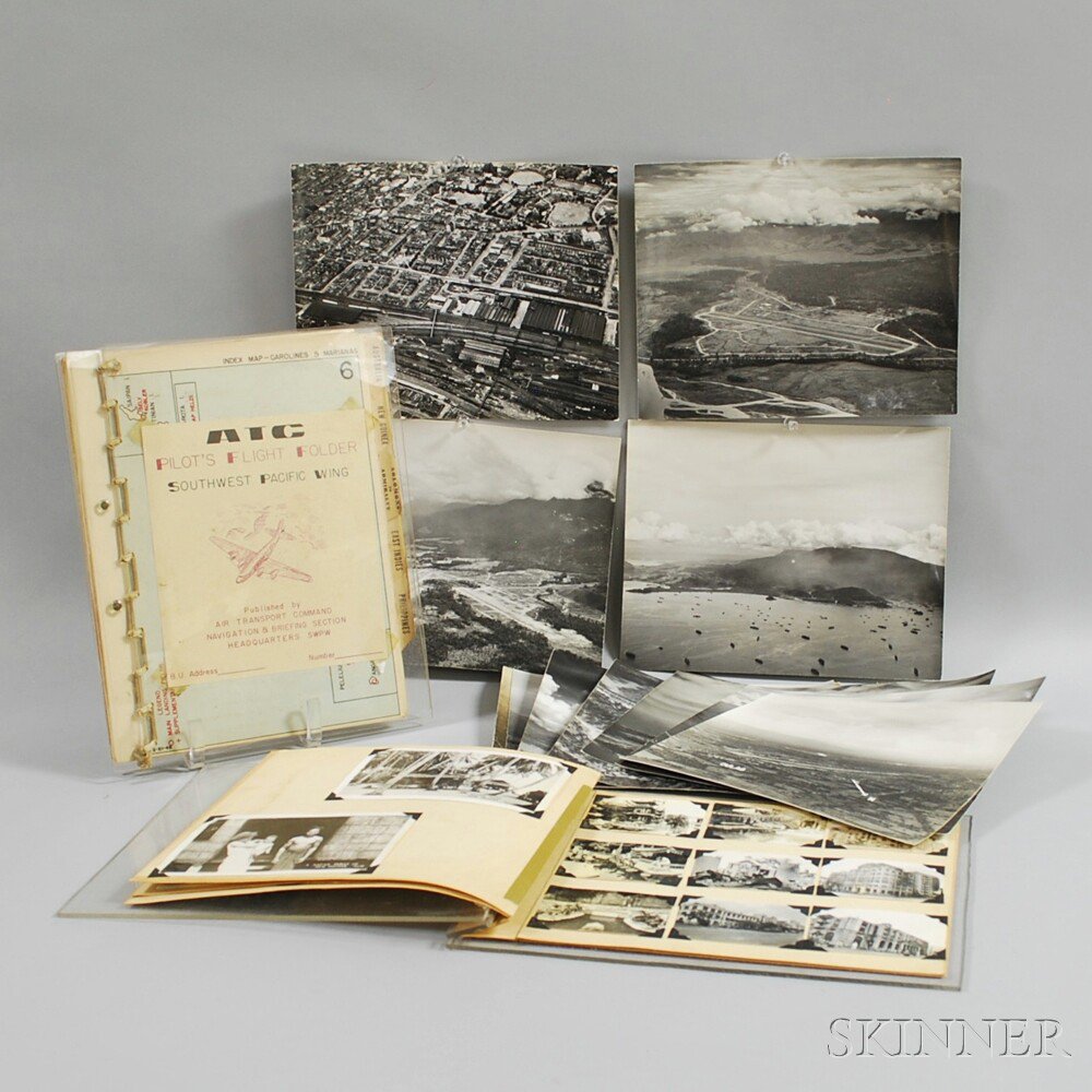 Appraisal: Group of WWII Aviation Memorabilia a group of photographs of