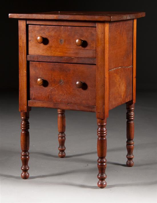 Appraisal: Federal cherrywood two-drawer worktable second quarter- th century in H