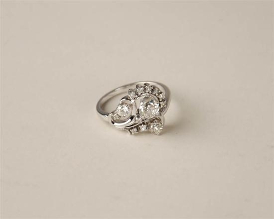 Appraisal: A Gold and Diamond Ring K marked white gold set