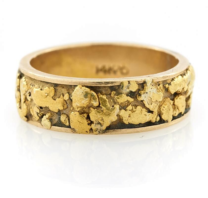 Appraisal: Gold nugget ring with k yellow gold liner Gold nugget