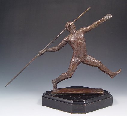 Appraisal: KELSEY Sterett-Gittings American - Javelin Thrower Bronze '' h x