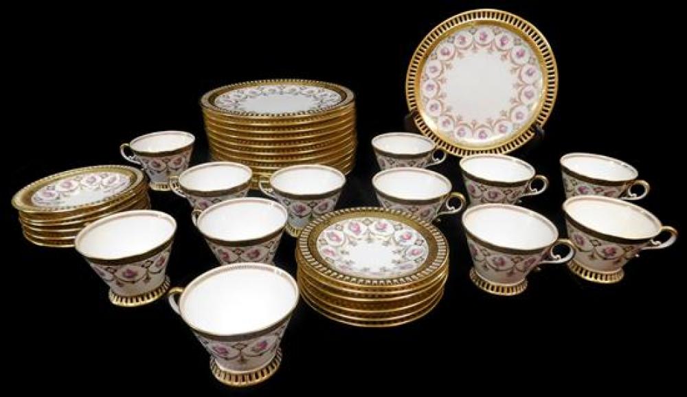 Appraisal: CHINA Cauldon England dessert set thirty-six pieces pattern N features