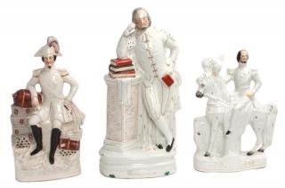 Appraisal: Three Staffordshire Porcelain Figurines Height of tallest inches Three Staffordshire