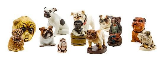 Appraisal: A Group of Twelve Bulldog Figures Width of widest inches