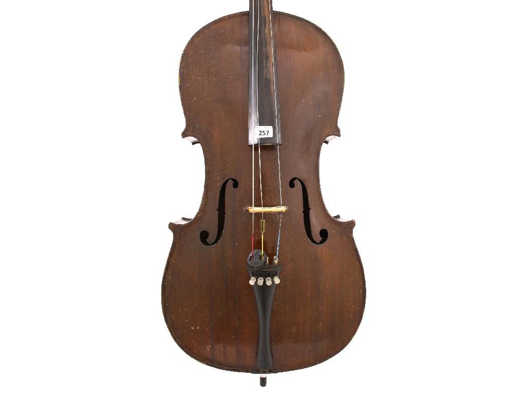 Appraisal: Early th century violoncello in need of restoration cm with