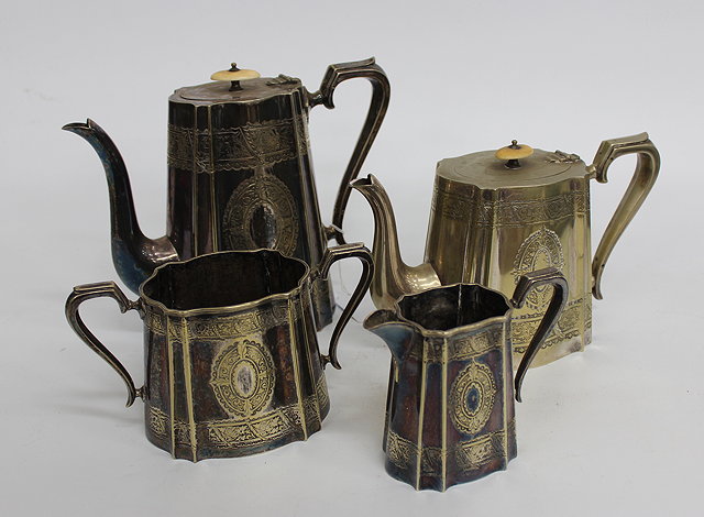 Appraisal: A LARGE LATE TH CENTURY EPNS FOUR PIECE TEA AND