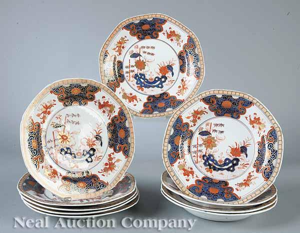 Appraisal: A Set of Six Late Georgian Imari Palette Ironstone Plates