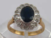 Appraisal: A carat gold sapphire and diamond ring sapphire approx x