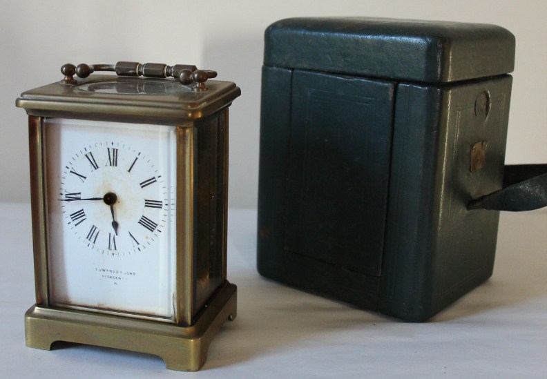 Appraisal: An Edwards Sons brass carriage timepiece cased cm