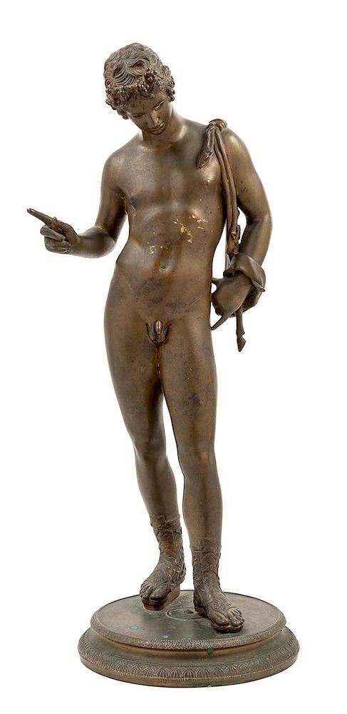 Appraisal: A Continental Bronze Figure of Narcissus Height inches A Continental