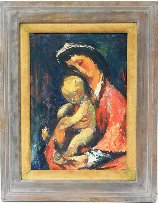 Appraisal: Alan Tompkins American - Mother and Child oil on board