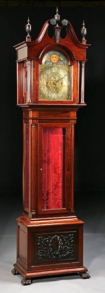 Appraisal: A Chippendale style mahogany tall case clock retailed by Tiffany