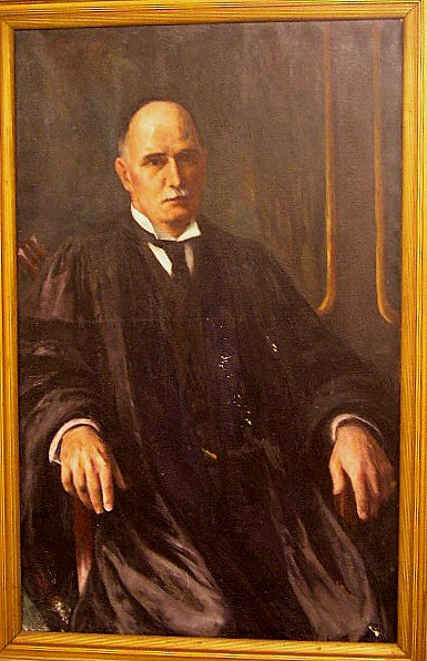 Appraisal: th C portrait of Judge McPherson oil on canvas seated