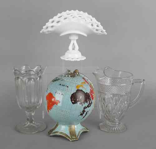 Appraisal: Globe form ceramic cookie jar with an airplane finial together