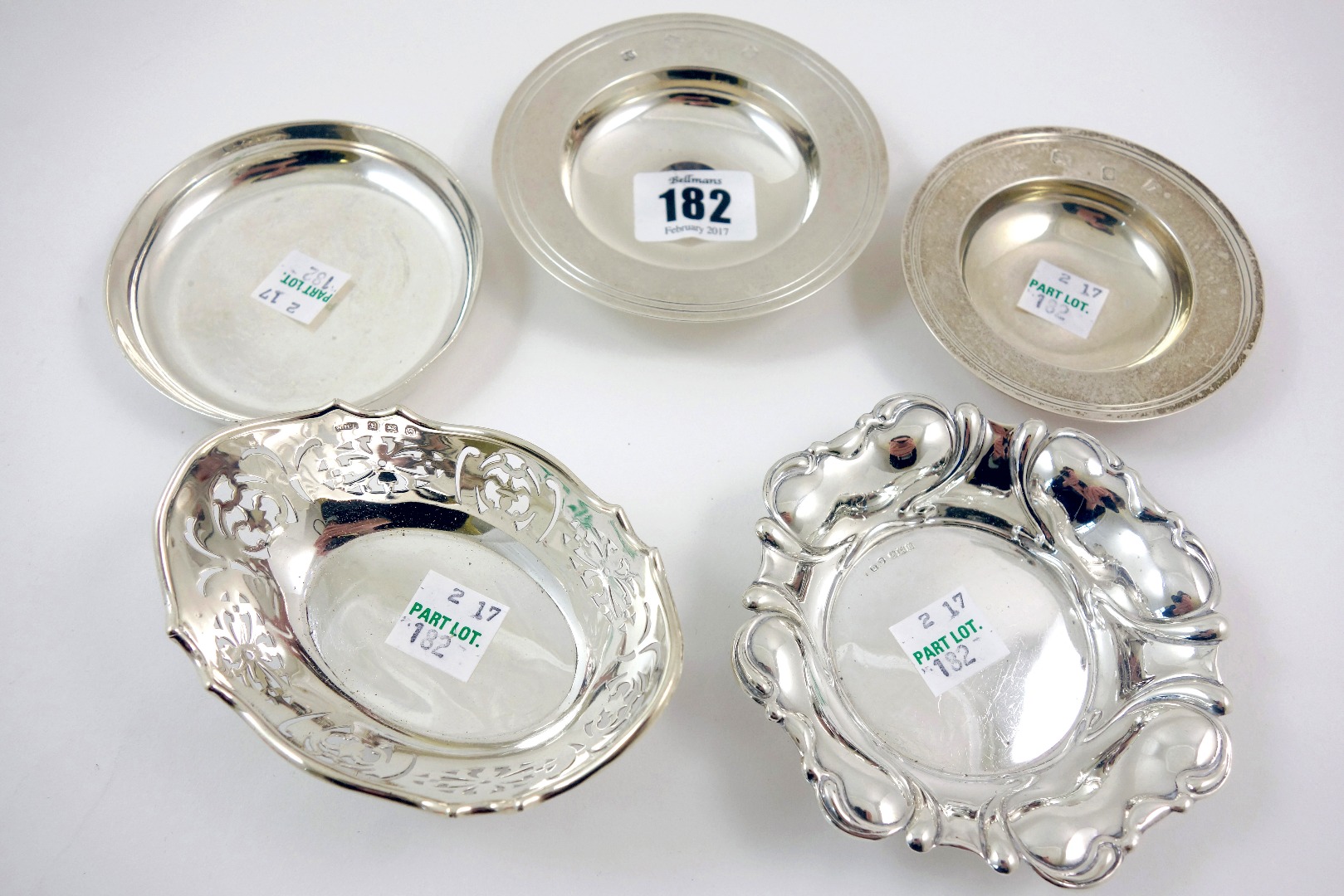 Appraisal: Two silver reproduction Armada dishes Richard Comyns London cm respectively