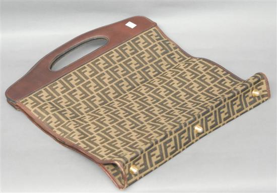 Appraisal: A FENDI MONOGRAMMED HANDBAG Slight wear to edges X