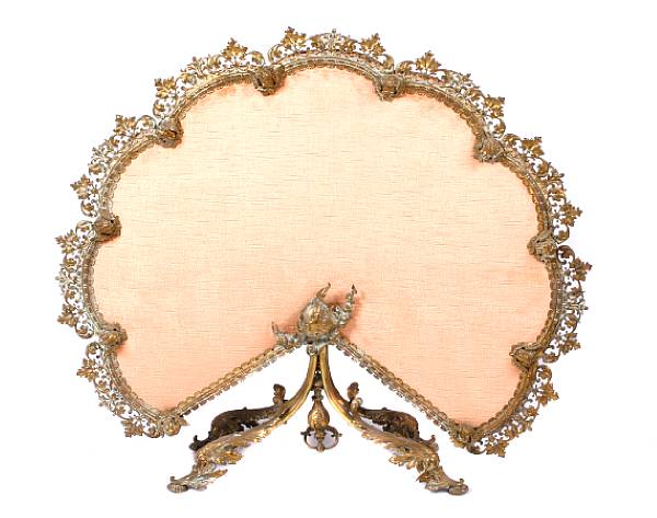 Appraisal: A gilt metal firescreen Provenance The Liberace Sale height in