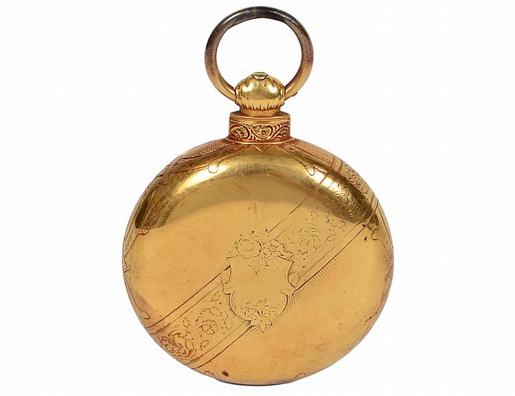 Appraisal: ENGLISH TH C KT GOLD HUNTERS CASE POCKET WATCHWith white