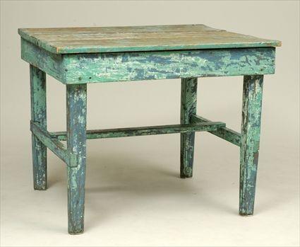 Appraisal: American Painted Pine Side Table x x in