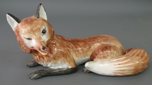 Appraisal: Italian ceramic fox h x l x d