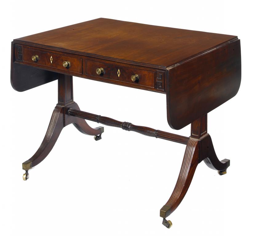 Appraisal: A GEORGE IV MAHOGANY SOFA TABLE fitted with drawers and