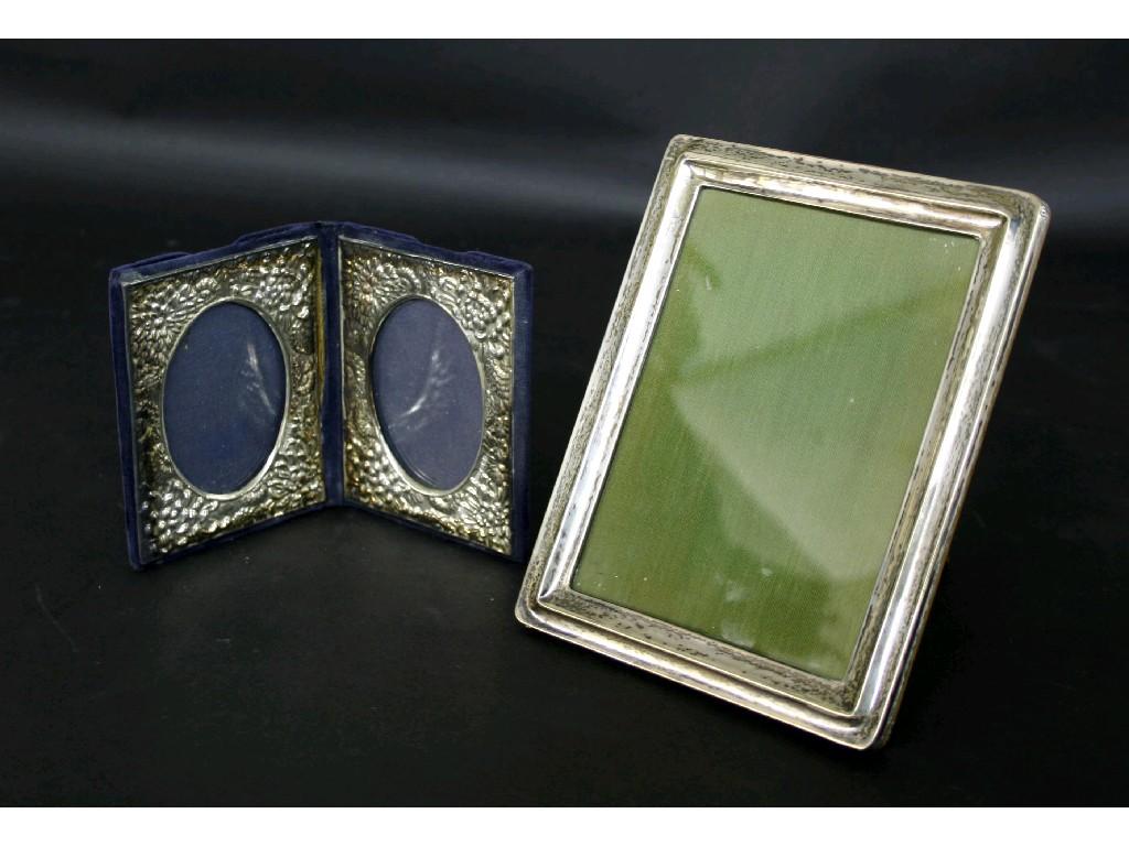 Appraisal: s silver rectangular picture frame of curved form Birmingham high