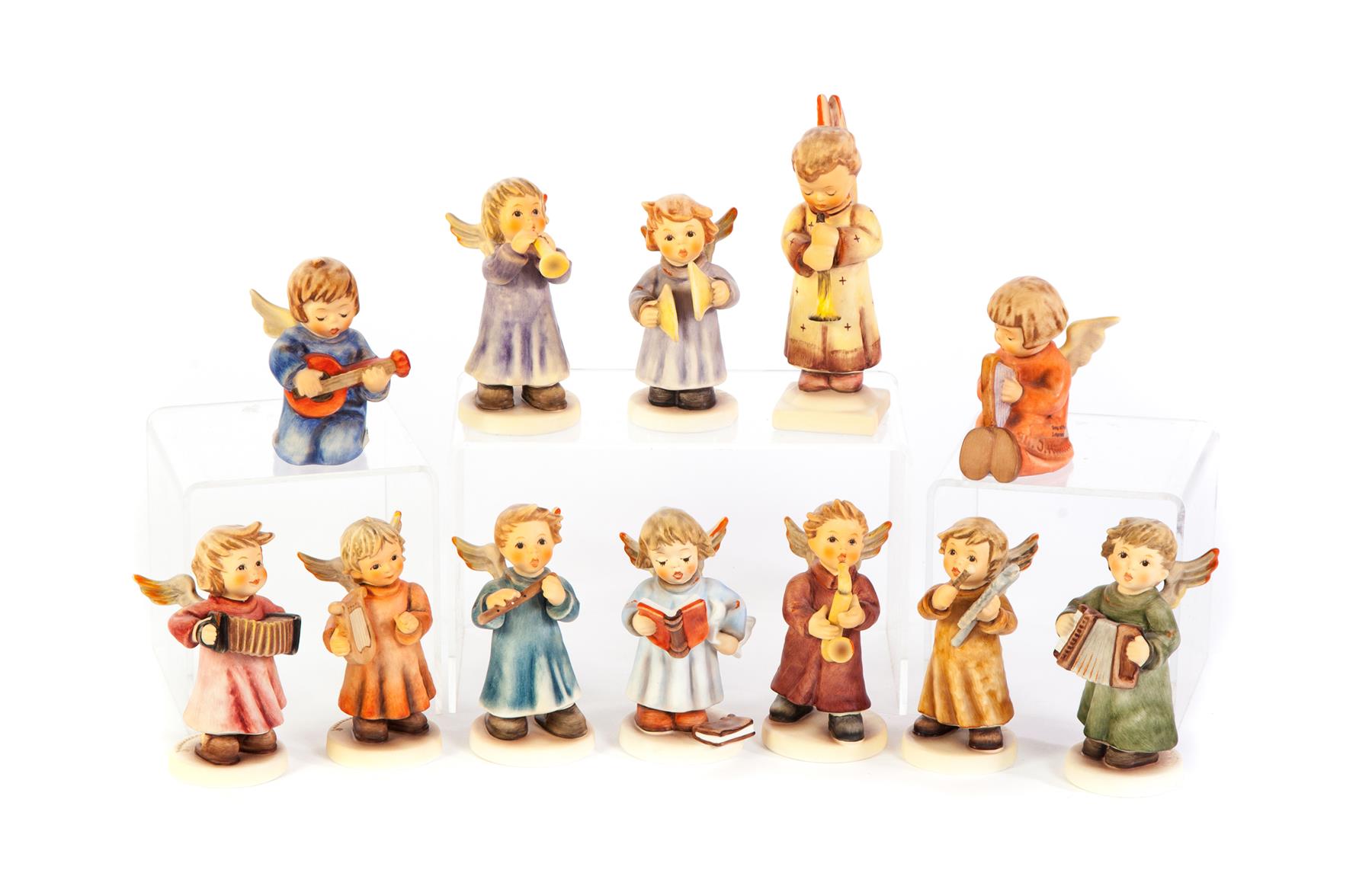 Appraisal: HUMMEL FIGURINES OF MUSICAL ANGELS ASSEMBLED INTO A TWELVE-PIECE BAND