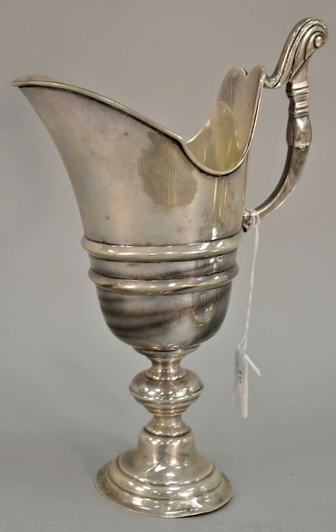 Appraisal: Silver pitcher on stand slightly tilted ht in t oz