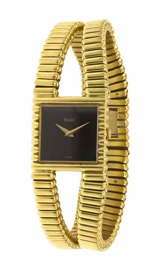 Appraisal: An Karat Yellow Gold Wristwatch Piaget x mm case dimensions