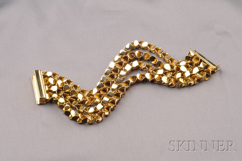 Appraisal: kt Gold Bracelet Tiffany Co composed of three strands of