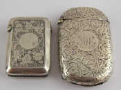 Appraisal: A Victorian silver rounded vesta case Chester and another Birmingham