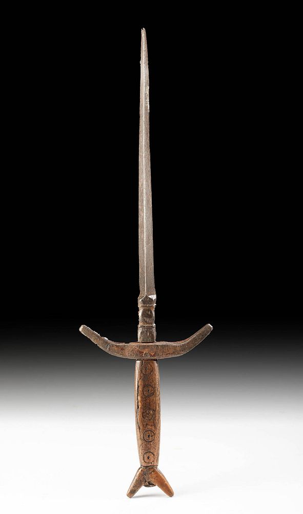 Appraisal: th C Italian Stiletto Dagger w Wood Handle Central Europe