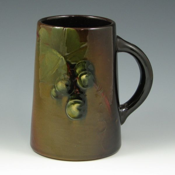 Appraisal: Weller Louwelsa mug with grape decoration Marked Weller Louwelsa K