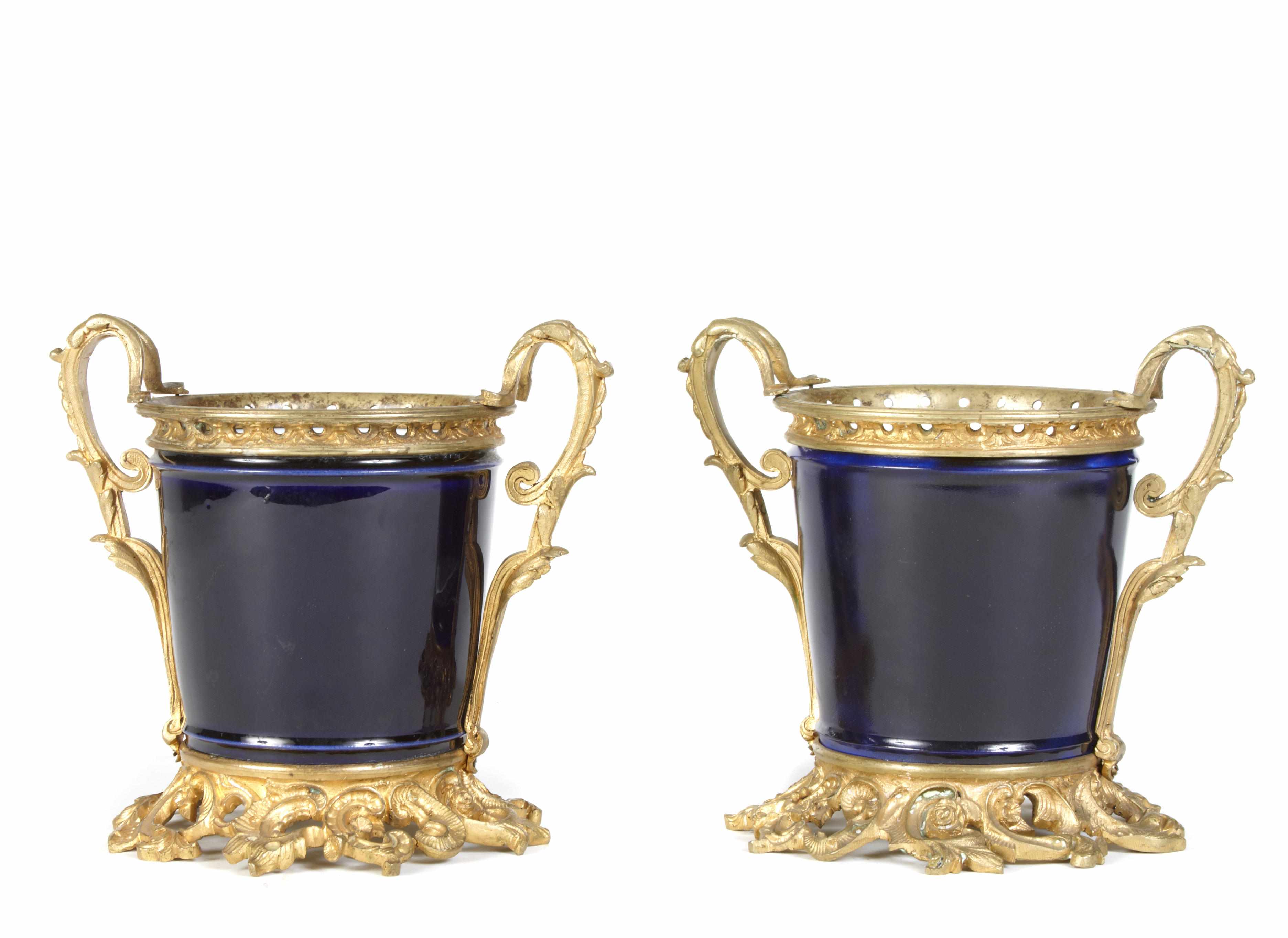 Appraisal: Property of various owners A pair of French porcelain gilt