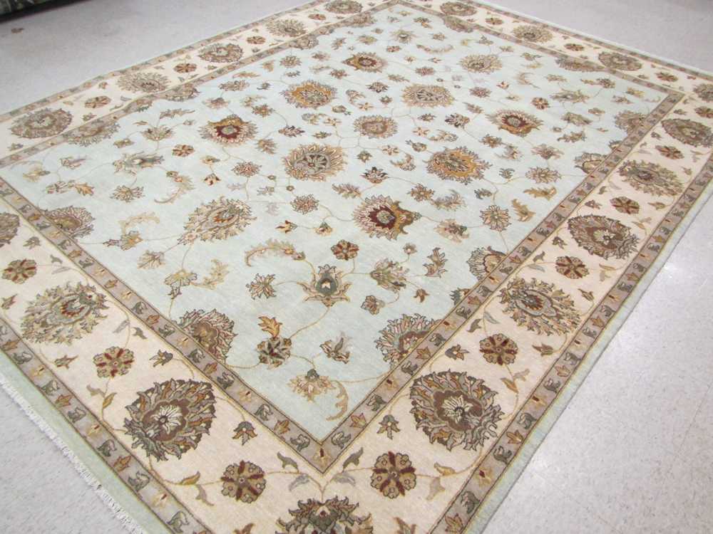 Appraisal: HAND KNOTTED ORIENTAL CARPET Indo-Persian overall Isfahan floral design on