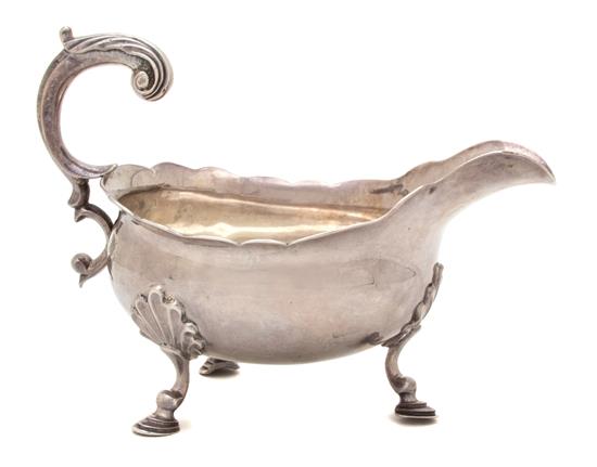 Appraisal: Sale Lot A George I Silver Sauceboat Possibly William Bateman