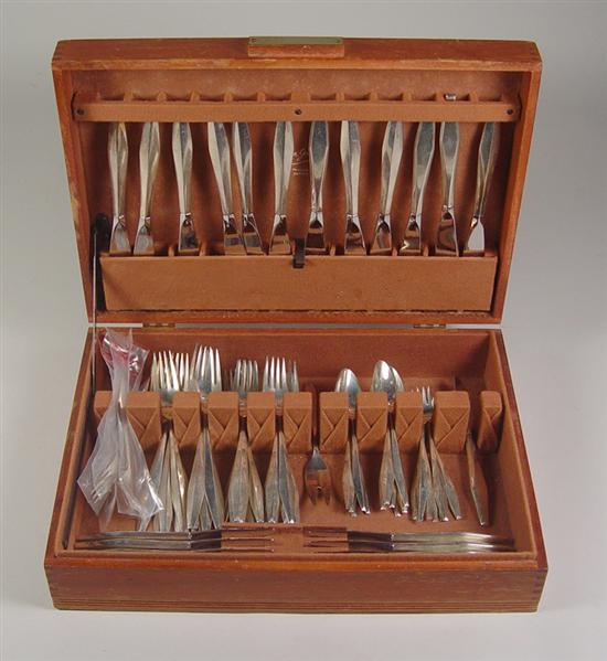 Appraisal: Reed Barton Diamond Pattern Sterling Flatware Designed by Gio Ponti