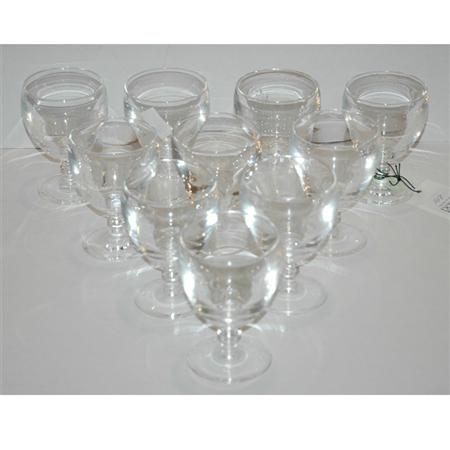 Appraisal: Set of Twenty Steuben Glass Wine Glasses Estimate -