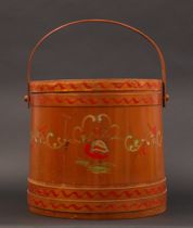 Appraisal: Arts Crafts Wooden Bucket Arts and crafts style wooden bucket