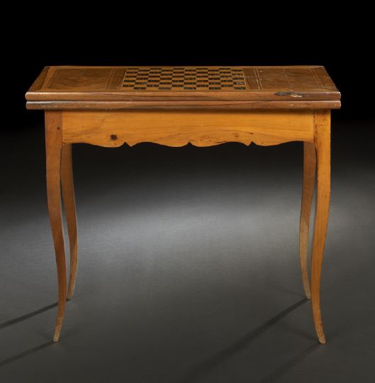 Appraisal: Provincial Louis XV-Style Rosewood and Fruitwood Games Table second quarter