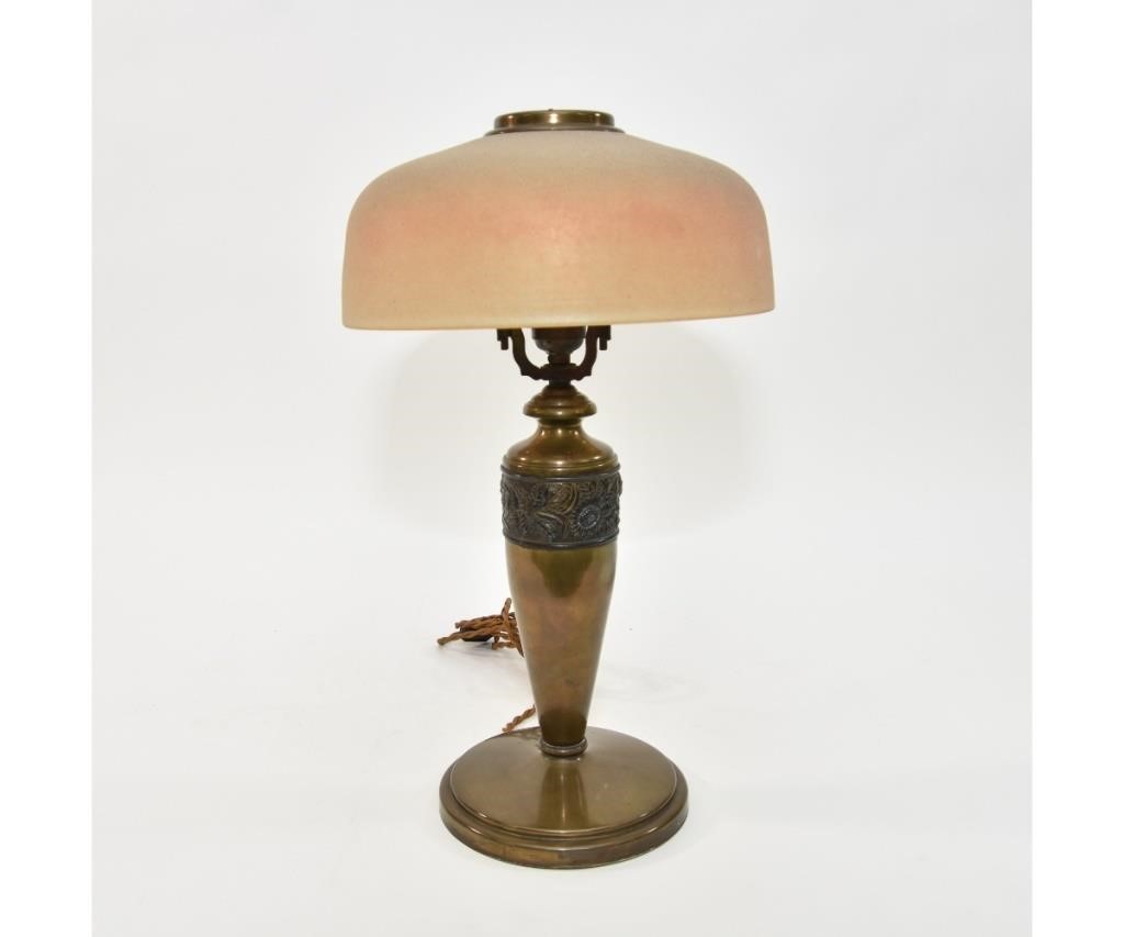 Appraisal: PILABRASCO Pittsburgh bronzed metal table lamp signed and decorated with