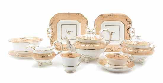 Appraisal: A French Porcelain After Dinner Service having a peach band