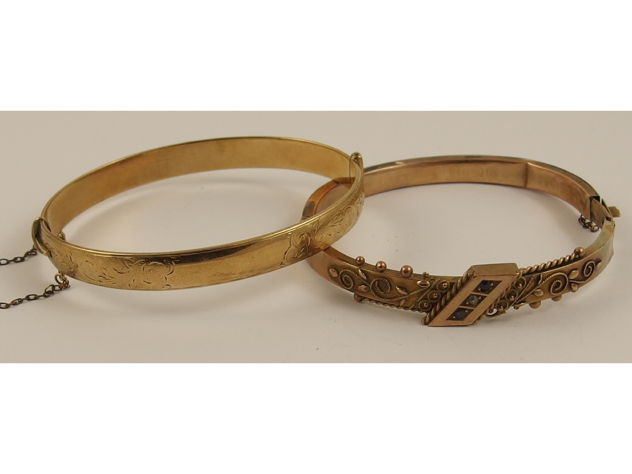 Appraisal: A ct Victorian bangle af and a gold plated bangle