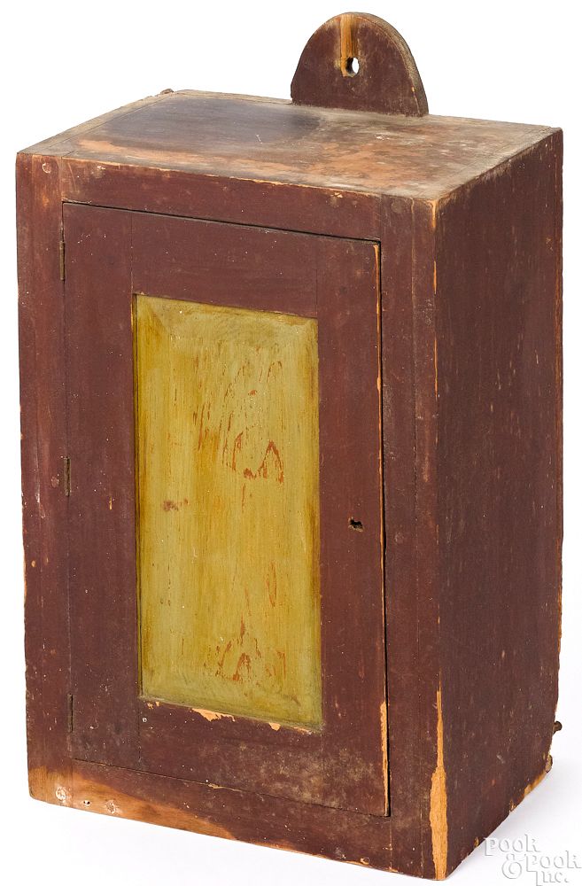 Appraisal: Painted pine hanging cupboard Painted pine hanging cupboard th c