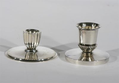 Appraisal: A Georg Jensen silver candlestick model no and another model